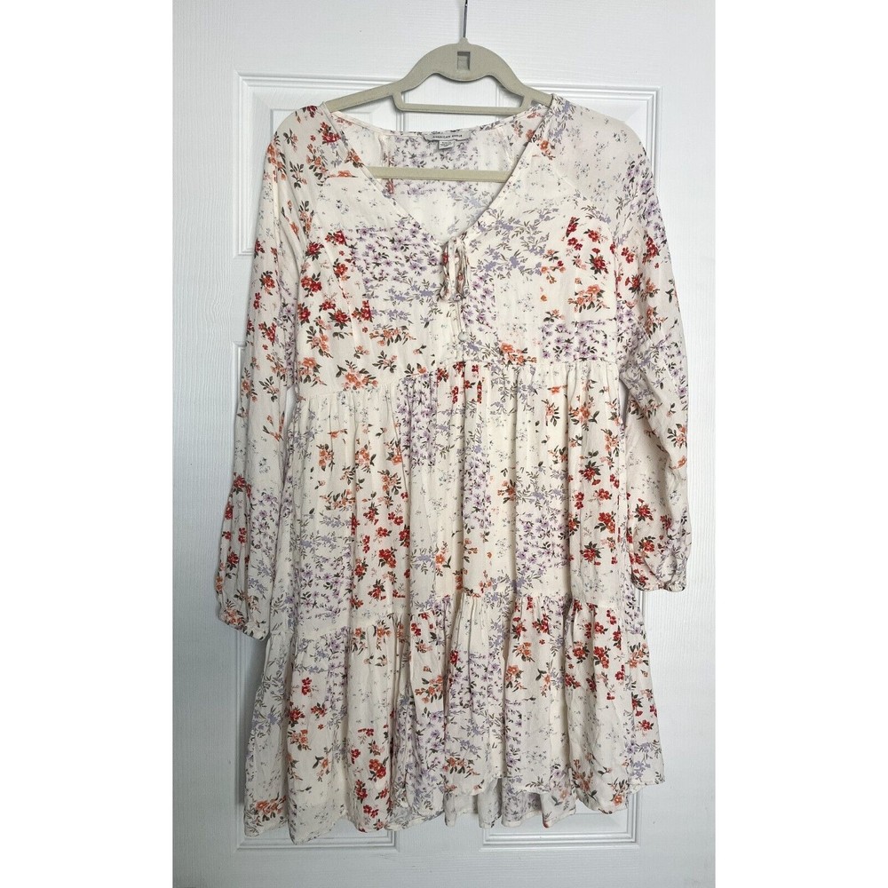 American Eagle Floral VNeck Boho Mini Sundress Dress Womens Size Small